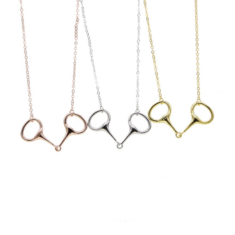 925 Sterling Silver High Polished Snaffle Bit Equitation Jewelry For Women, Necklace For House Lovers - onlyone