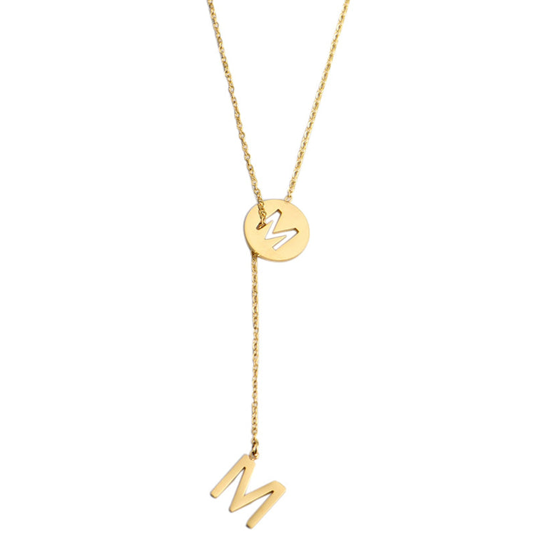 925 Sterling Silver Y Lariat Initial Necklace