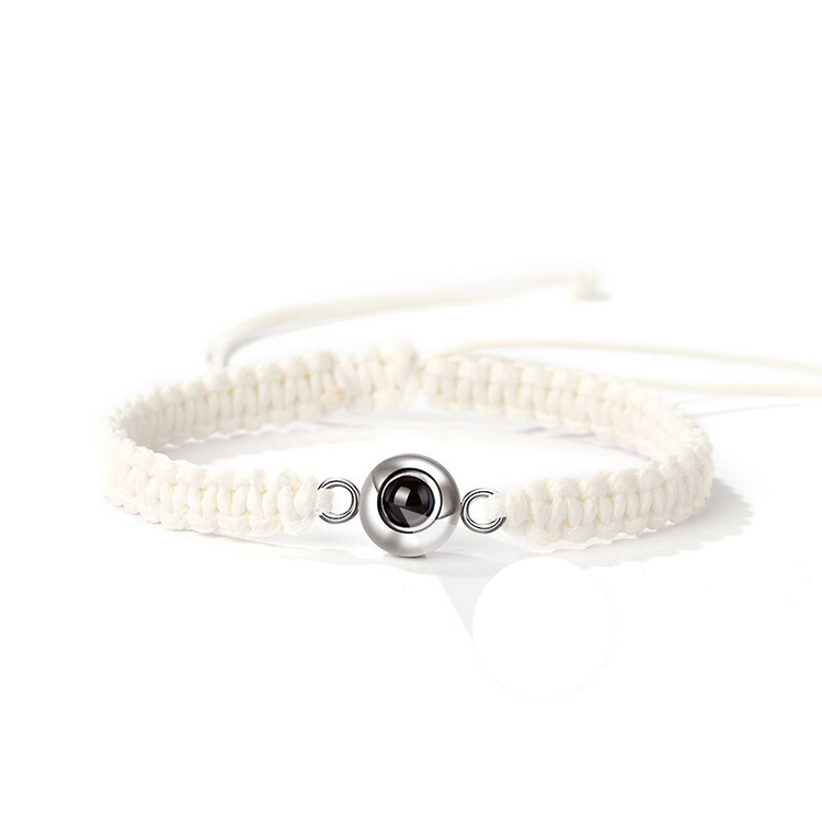 Personalized Braided Black Rope Photo Projection Bracelet Sweet Cool Gift