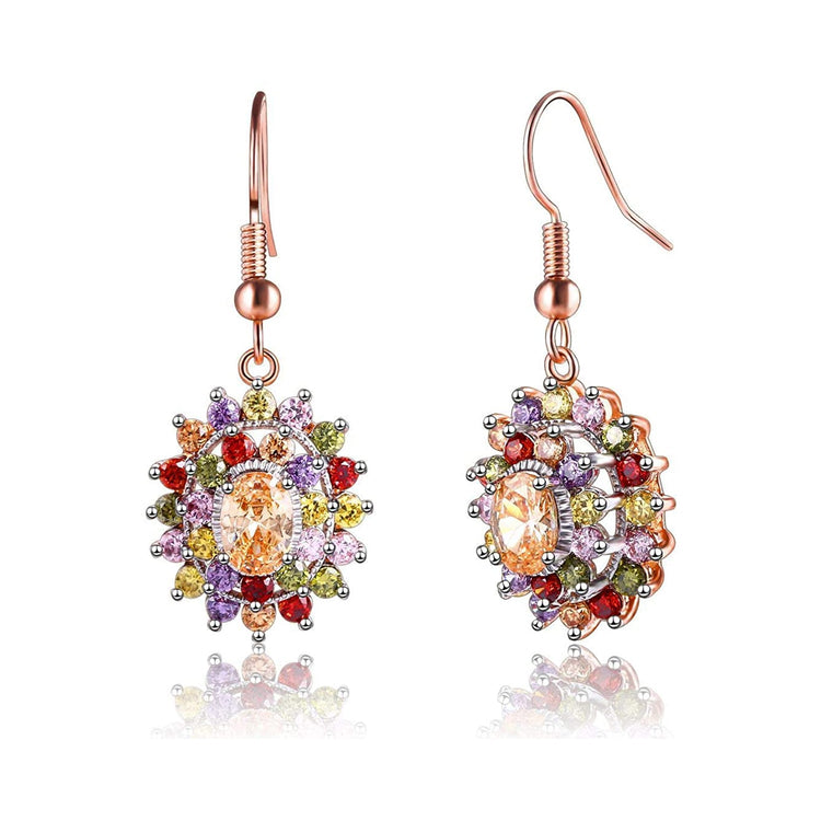 925 Sterling Silver Cubic Zirconia Multi Colored Stone Rings/Necklace/Earrings