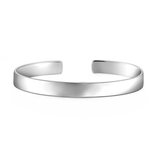 925 Sterling Silver Personalized Engraved Large Cuff Inspirational Bracelet - onlyone