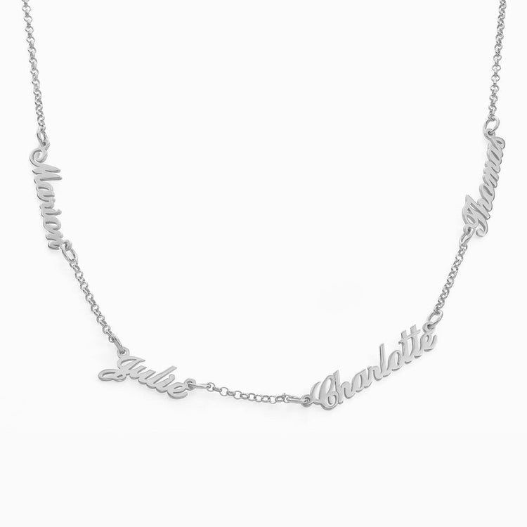 925 Sterling Silver Multiple Name Necklace, Nameplated Necklace, Gift For Her