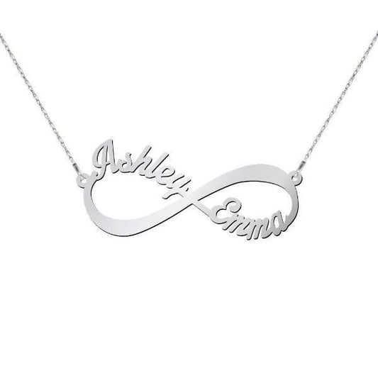925 Sterling Silver Infinity Name Necklace Nameplate Necklace - onlyone