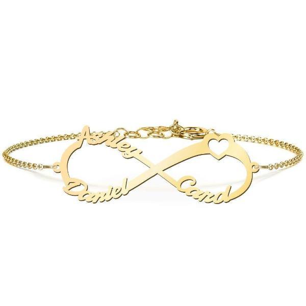 925 Sterling Silver Personalized Infinity Bracelet Heart Length 6�7.5�- onlyone