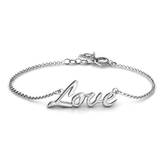 925 Sterling Silver Personalized 'Love Spell' Classic Bracelet Length 6�7.5�- onlyone
