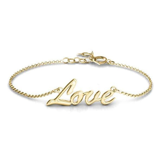 925 Sterling Silver Personalized 'Love Spell' Classic Bracelet Length 6�7.5�- onlyone