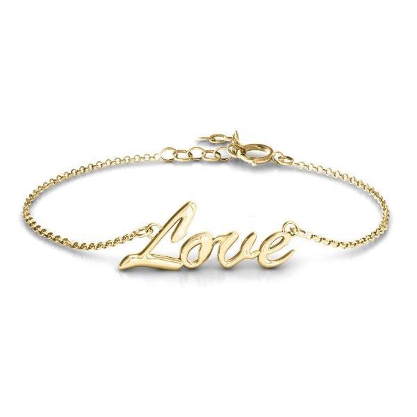 925 Sterling Silver Personalized 'Love Spell' Classic Bracelet Length 6�7.5�- onlyone