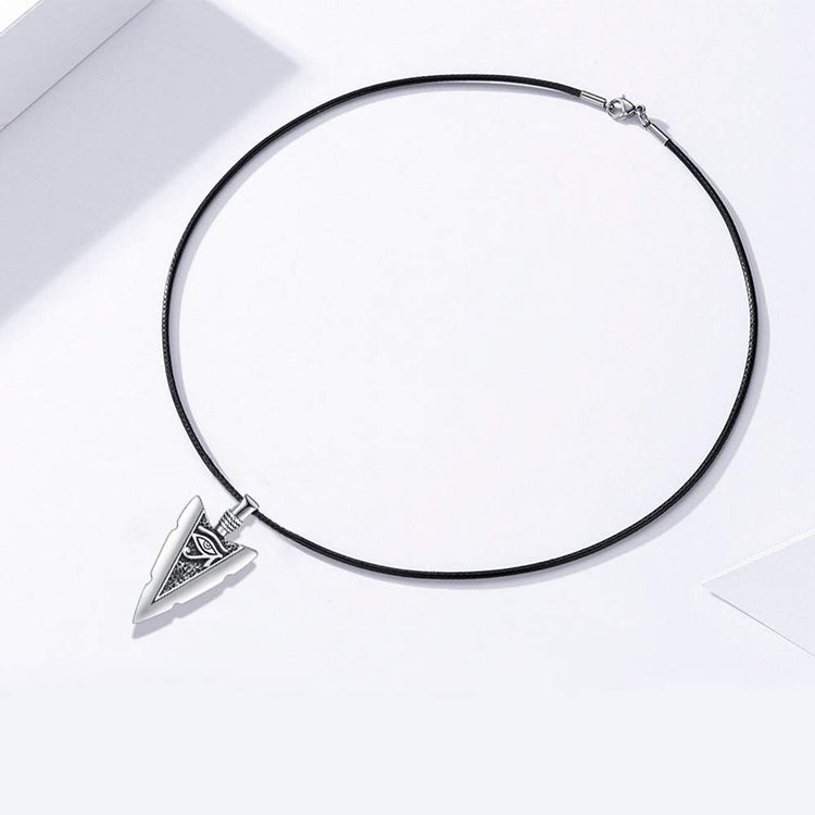 925 Sterling Silver Eye of Horus Arrowhead Necklace