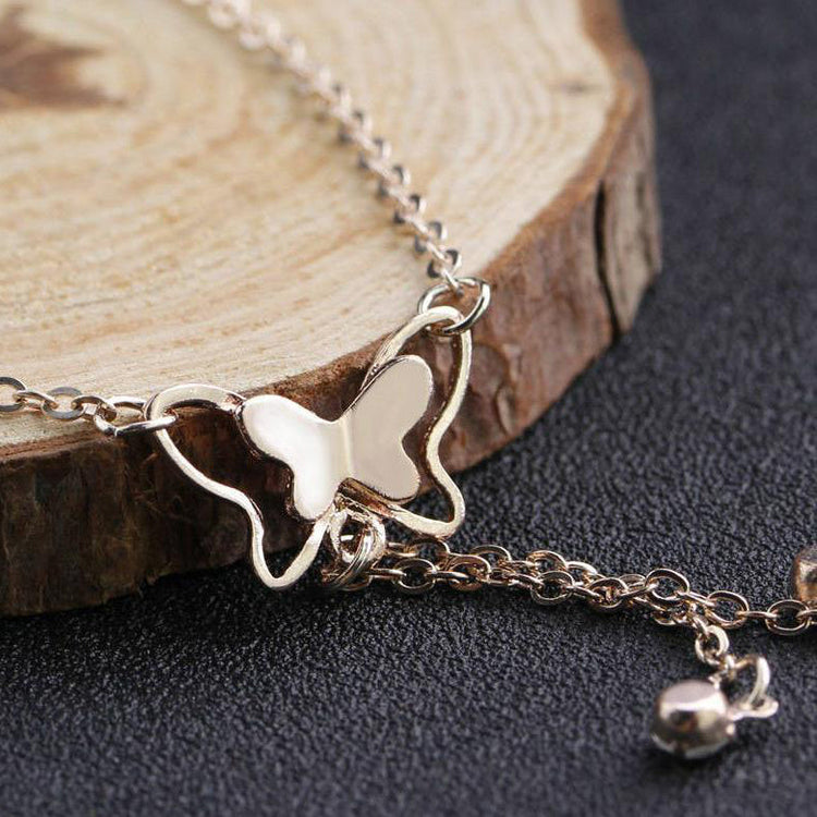 925 Sterling Silver Adjustable Butterfly Foot Bracelet Anklets for Girls - onlyone