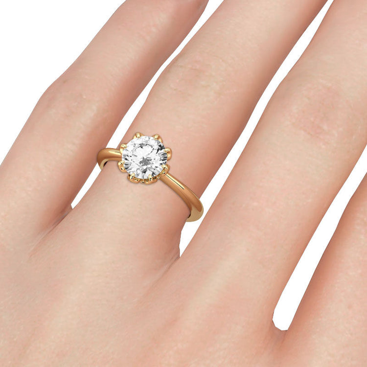 925 Sterling Silver Simple Round Cut Sterling Silver Ring