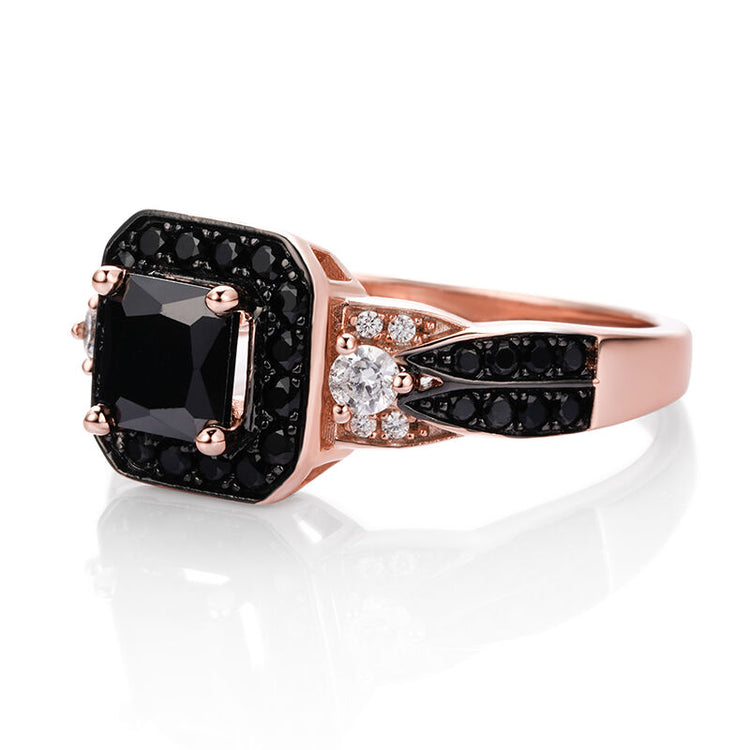 925 Sterling Silber Halo Prinzessin Cut Sterling Silber Ring