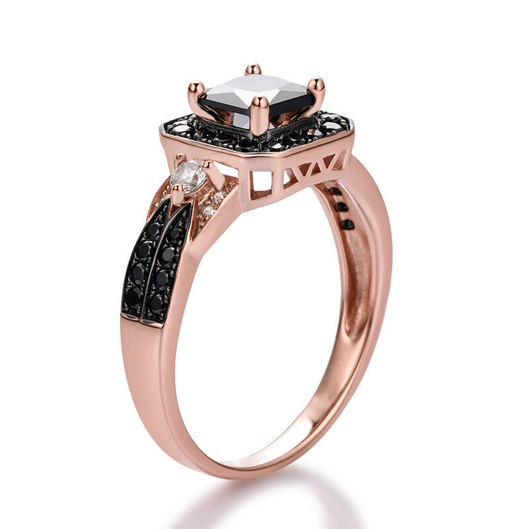 925 Sterling Silber Halo Prinzessin Cut Sterling Silber Ring
