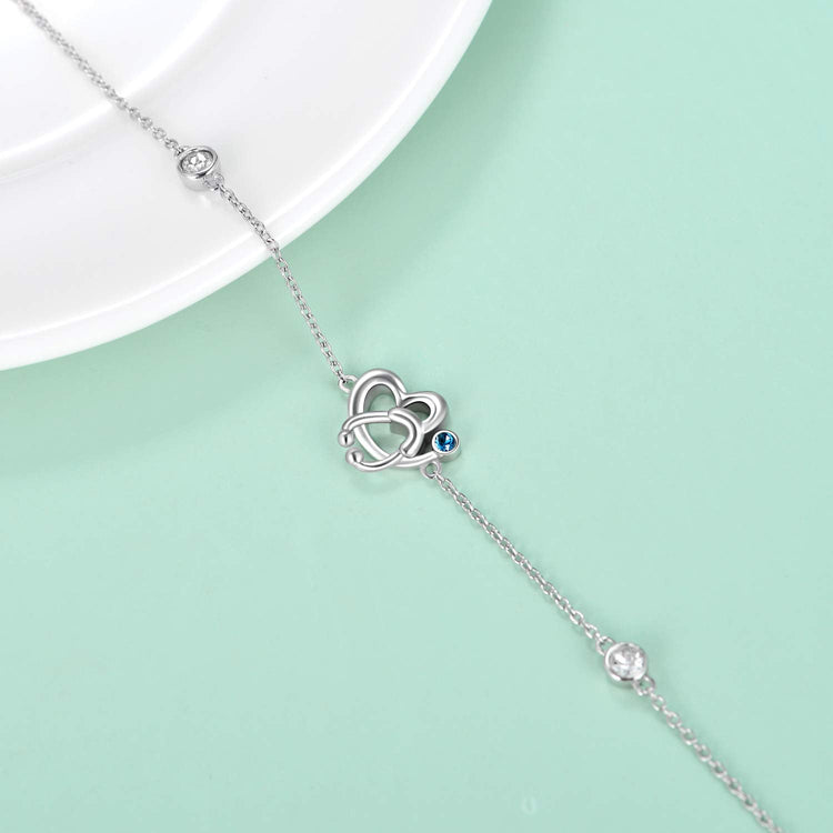 925 Sterling Silver Stethoscope Nurse Bracelet with Crystal