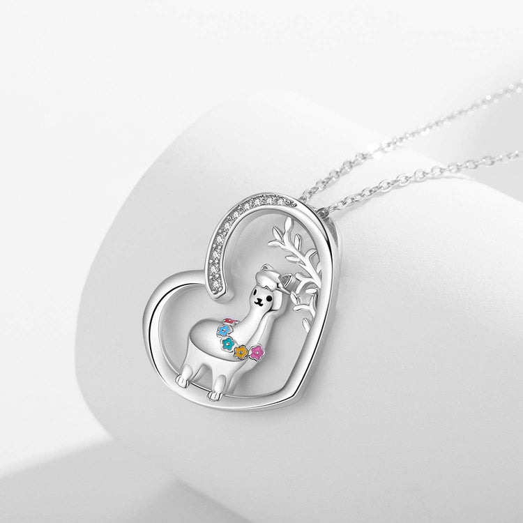 925 Sterling Silver Llama Necklace, Alpaca Pendant Necklace