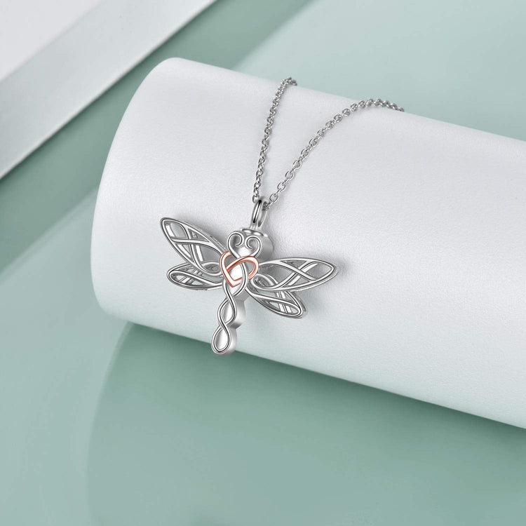 925 Sterling Silver Drongfly Urn Necklace For Ashes, Cremation Jewelry for Ashes