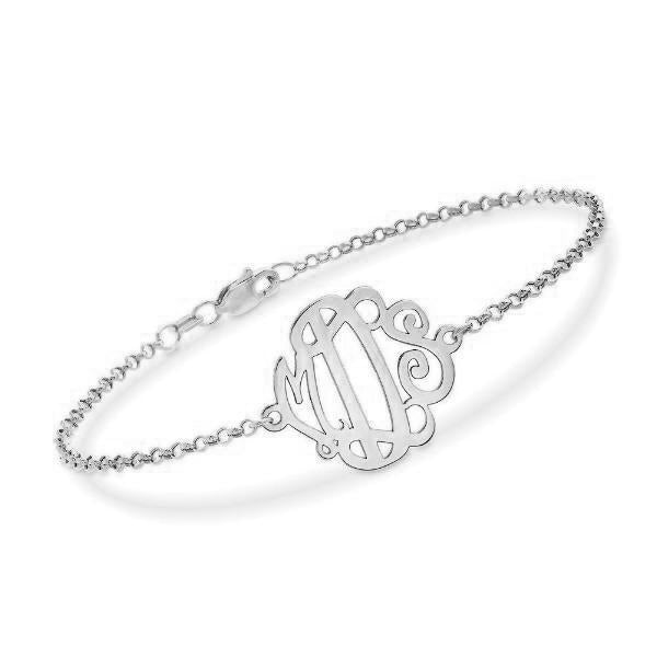 925 Sterling Silver Personalized Monogram Bracelet