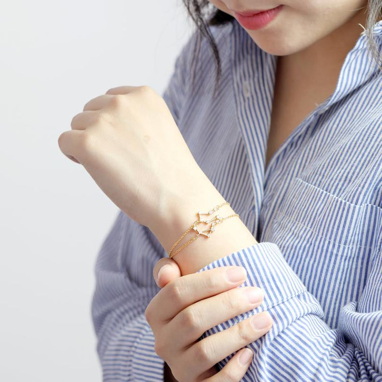 925 Sterling Silver 12 Constellation Bracelet Personalized Celestial Zodiac - onlyone