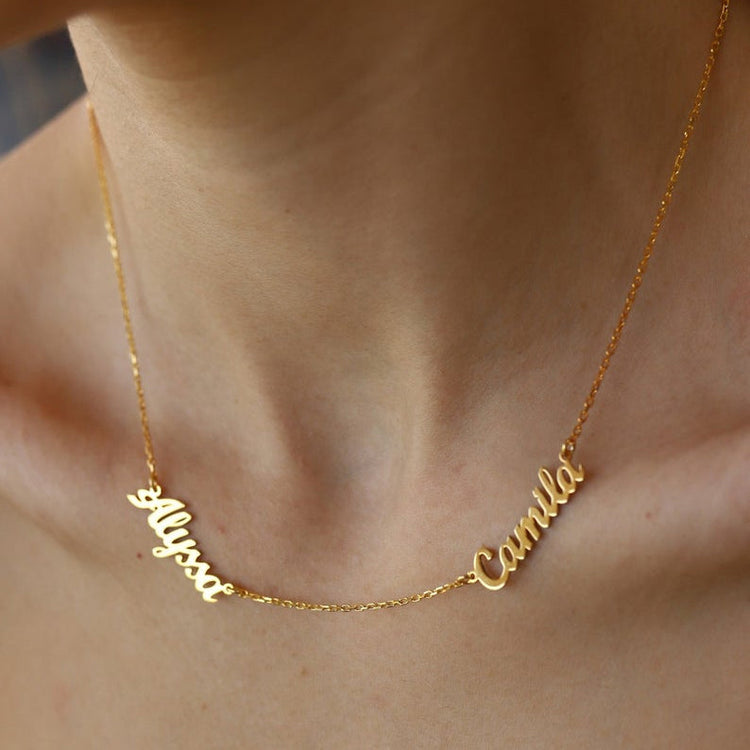 925 Sterling Silver Multiple Name Necklace, Nameplated Necklace, Gift For Her