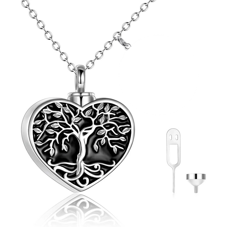 Bijoux de crémation arbre de vie en argent sterling 925 pour collier d'urne à mémoire de cendres