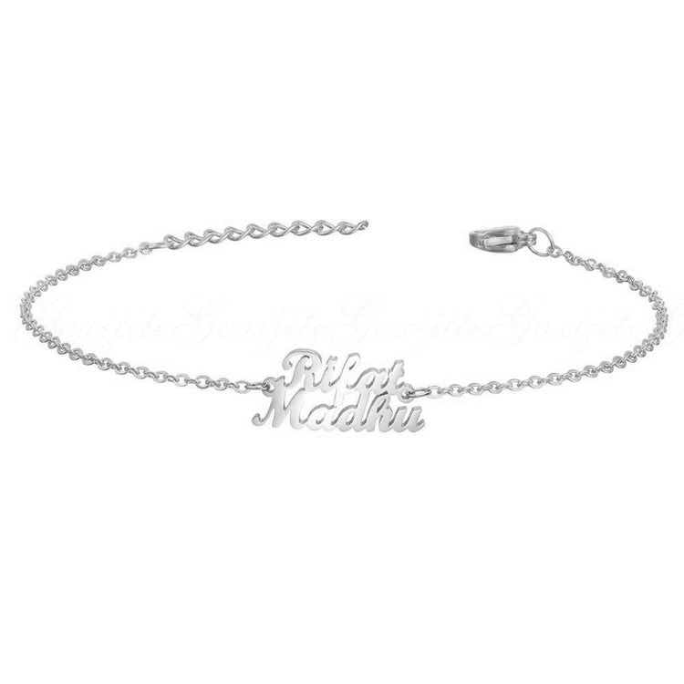 925 Sterling Silver Double Name Bracelet