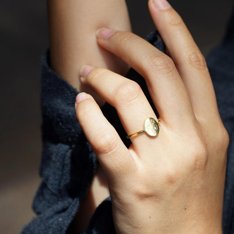 925 Sterling Silver Personalized Birth Flower Ring