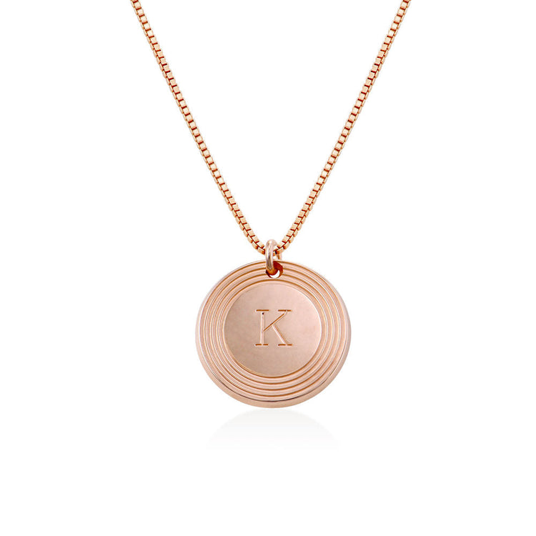 925 Sterling Silver Round Initial Pendant Necklace In Box Chain