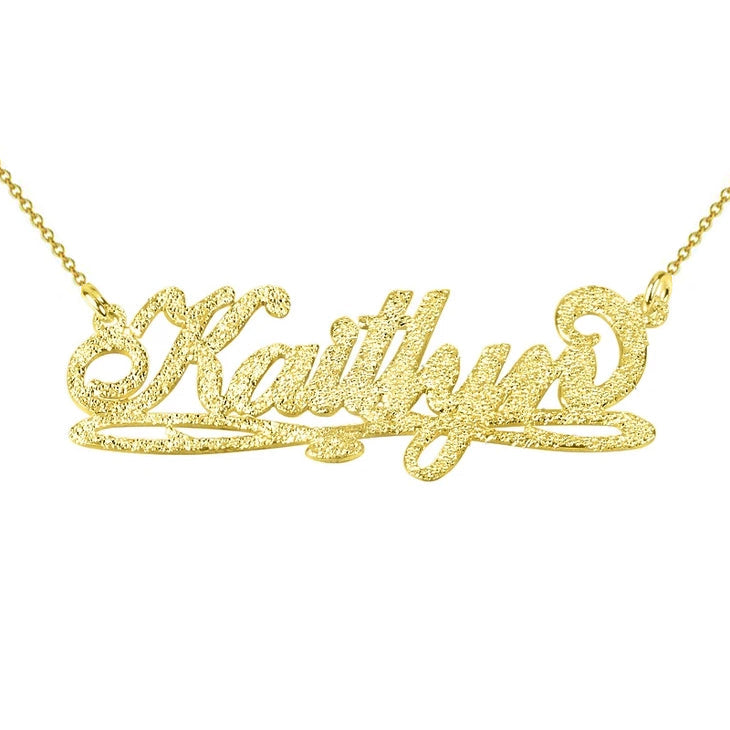 925 Sterling Silver Diamond Name Necklace, Nameplated Sparkling Necklace