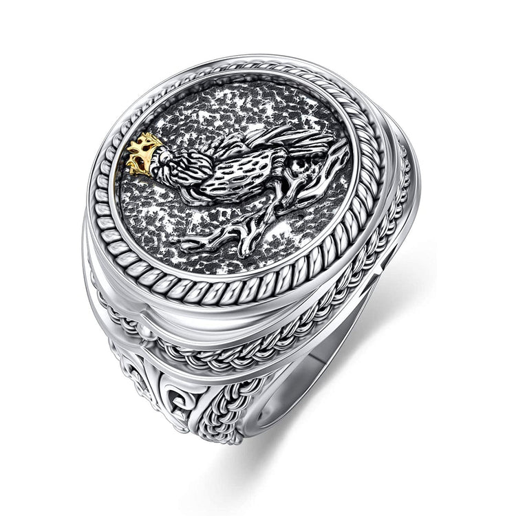 925 Sterling Silver Crow Ring