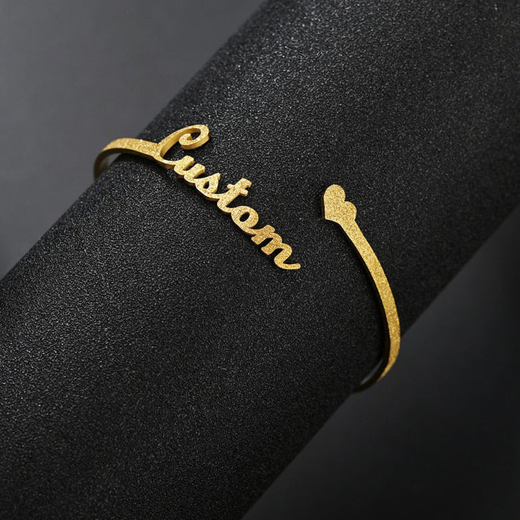925 Sterling Silver Customized Nameplate Name Bracelet Personalized Custom Bangles, Gift For Her