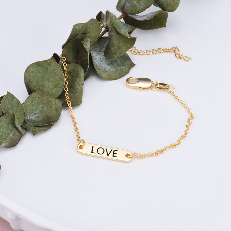 925 Sterling Silver Personalized Hexagon Bar Engraved Bracelet 6�7.5�- onlyone