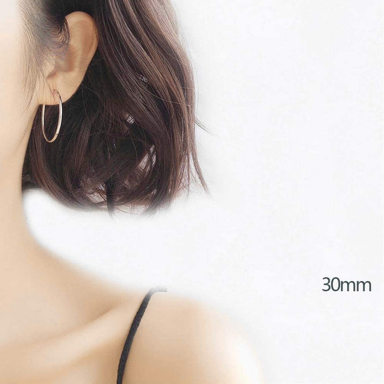 925 Sterling Silver High Polished Hoop Earrings