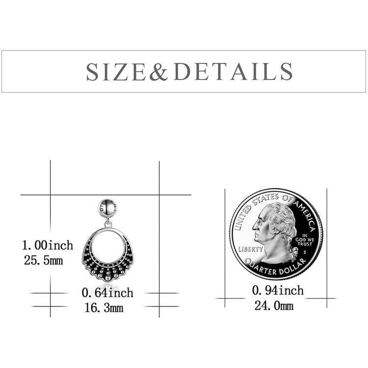 925 Sterling Silver Dangle Drop Dissent Collar Earrings