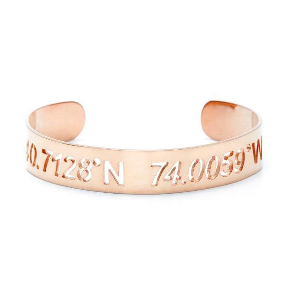 925 Sterling Silver Personalized Coordinate Cut Out Cuff 6�7.5�Inspirational Bracelet - onlyone