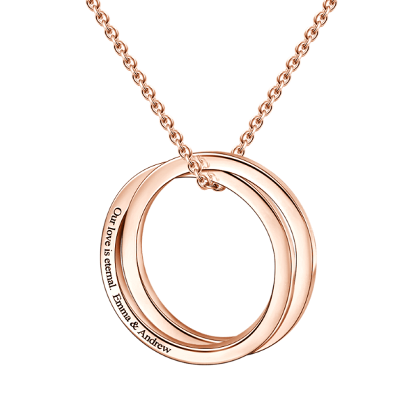 925 Sterling Silver Engraved Double Loop Name Necklace Nameplate Necklace - onlyone