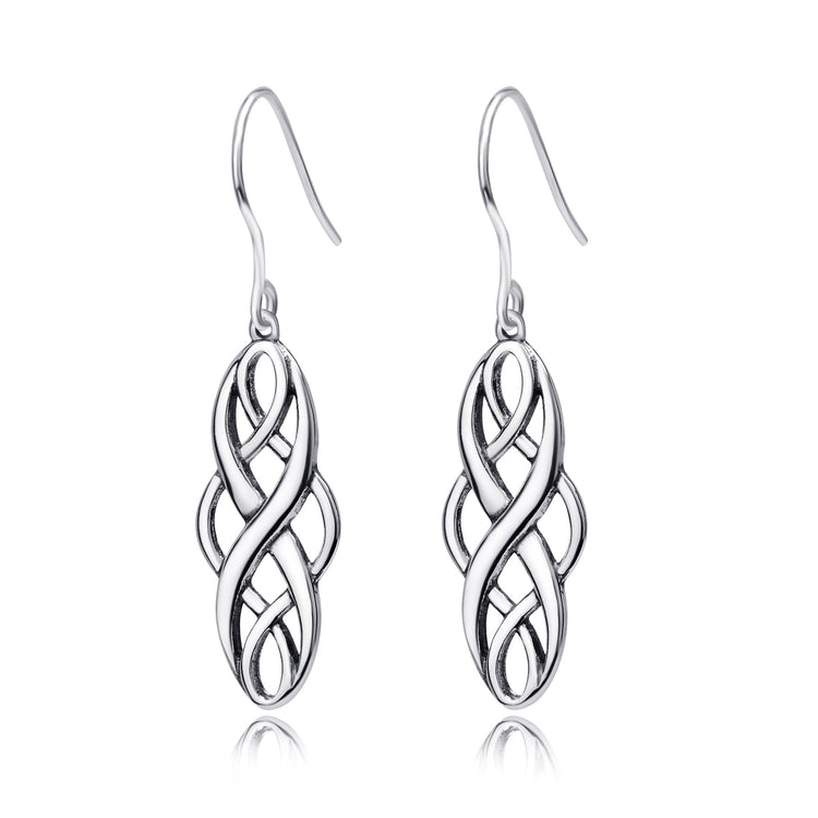 925 Sterling Silver Celtic Knot Dangle Earrings - onlyone