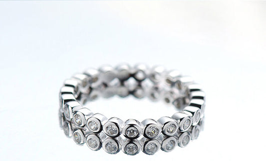 925 Sterling Silver Round Zirconia Ring - onlyone