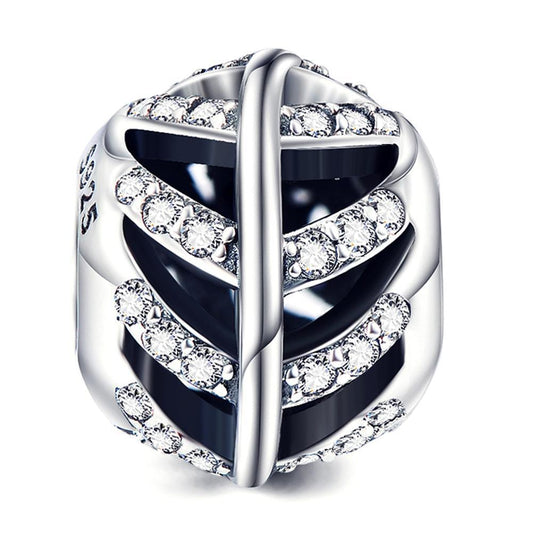 925 Sterling Silver Rhinestone Charm For Bracelet and Necklace - onlyone