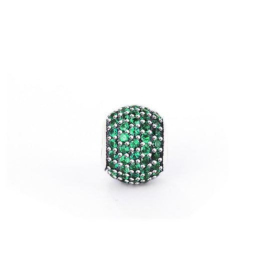 925 Sterling Silver Green Cubic Zirconia Sterling Silver Charm For Bracelet and Necklace - onlyone