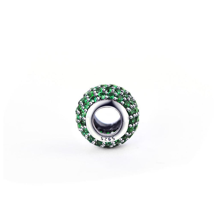 925 Sterling Silver Green Cubic Zirconia Sterling Silver Charm For Bracelet and Necklace - onlyone