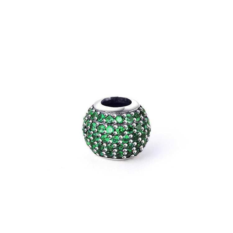 925 Sterling Silver Green Cubic Zirconia Sterling Silver Charm For Bracelet and Necklace - onlyone