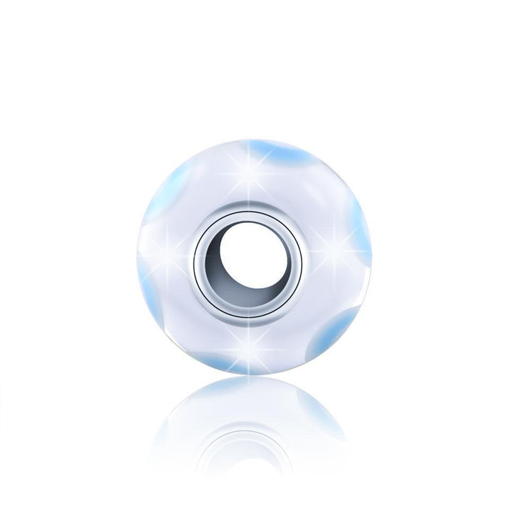 925 Sterling Silver Magic Blue Bubble Glass Charm for Bracelet and Necklace - onlyone