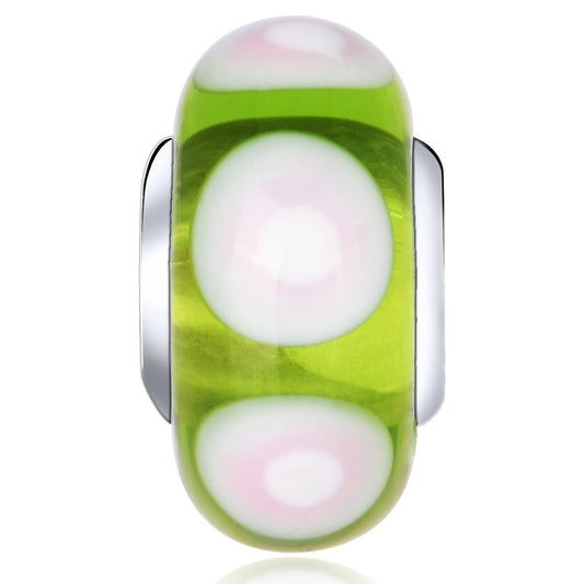 925 Sterling Silver Green Murano Glass Charm for Bracelet and Necklace - onlyone