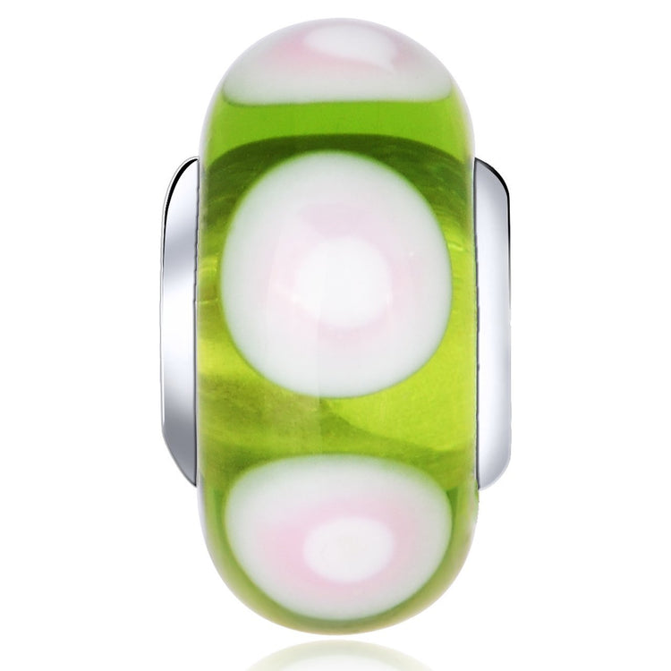 925 Sterling Silver Green Murano Glass Charm for Bracelet and Necklace - onlyone