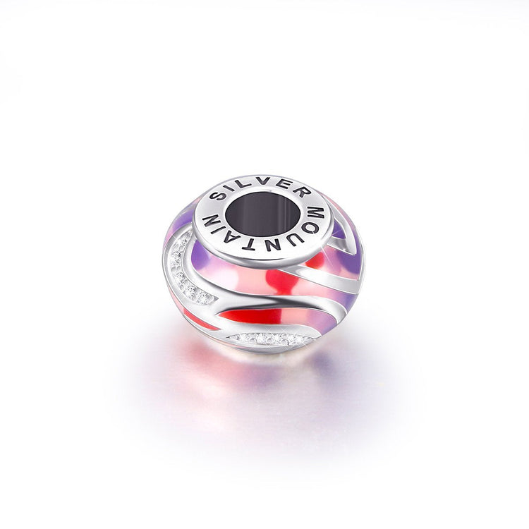 925 Sterling Silver Painting Craft Colorful Charm for Bracelet and Necklace - onlyone