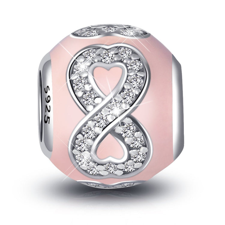 925 Sterling Silver Infinite Love Pink Charm For Bracelet and Necklace - onlyone