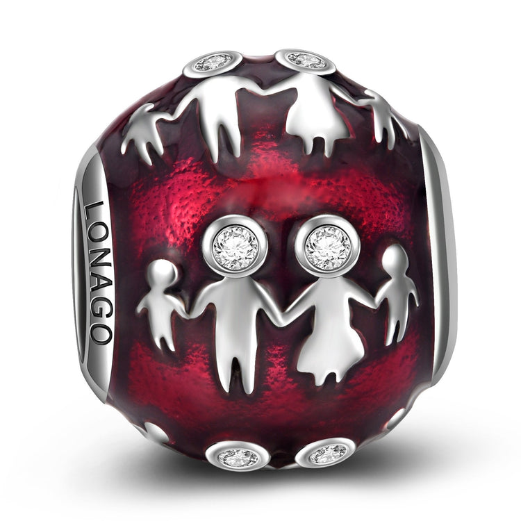 Sterling Silver Family Charm Fit for Bracelet and Necklace - onlyone