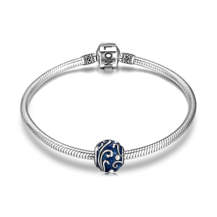 Sterling Silver Blue Seaweed Charm For Bracelet and Necklace - onlyone