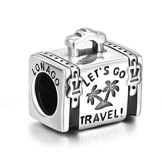 925 Sterling Silver Suitcase Charm for Bracelet and Necklace - onlyone