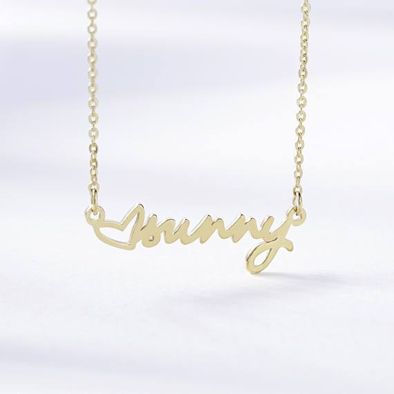 925 Sterling Silver Loving You Heart Name Necklace Nameplate Necklace - onlyone