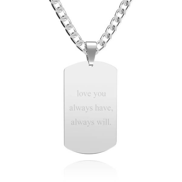 Custom Personalized Photo Engraved Necklace For Men